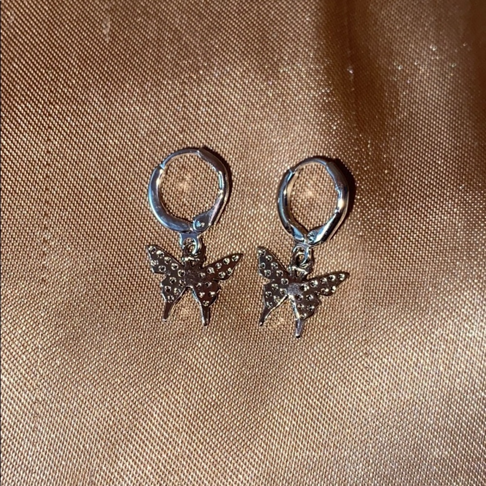 Silver butterfly earrings